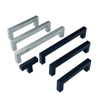 Kitchen Cabinet Drawer Stainless Steel Furniture square T bar pull black cupboard handles