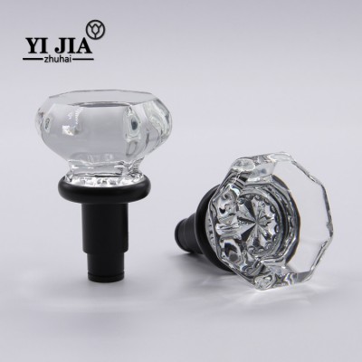 External Octagonal Large Crystal Door Knobs Handle With Rosette Set