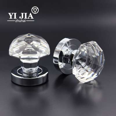 Rhinestone Clear Wooden Door Furniture Bedroom Flat Door Glass Knobs