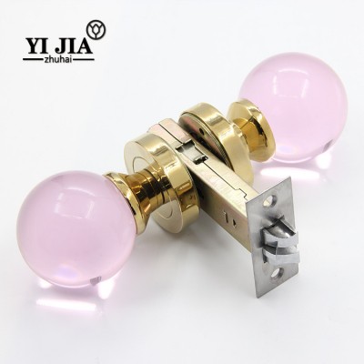 round zinc alloy passage door crystal glass ball knobs handles