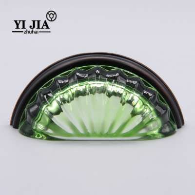 Shell Style Cabinet Drawer Furniture Door Glass Knob Crystal Handle