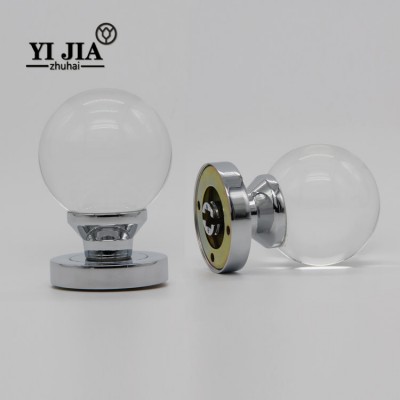 fashion polished chrome crystal glass pull door handles zinc alloy